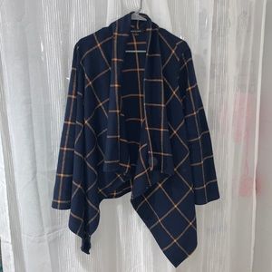 Vici Blue and Orange Plaid Cardigan